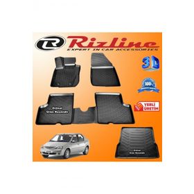 Rizline Dacia Logan 3D Paspas + 3D Bagaj Havuzu Sedan 2004-2012 Arası Siyah Set