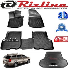 Rizline Dacia Logan MCV 3D Paspas + 3D Bagaj Havuzu 2013-2020 Arası Siyah Set