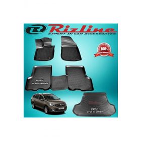 Rizline Dacia Logan MCV Siyah 2013-2019 Arası 3D Paspas + Bagaj Havuzu