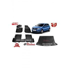 Rizline Dacia Sandero 2008 - 2012 Arası Uyumlu 3D Paspas + Bagaj Havuzu Set