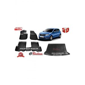 Rizline Dacia Sandero 2008 - 2012 Arası Uyumlu 3D Paspas + Bagaj Havuzu Set