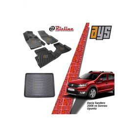 Rizline Dacia Sandero 2008 Sonrası 3D Havuzlu Paspas + Bagaj Havuzu