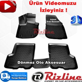 Rizline Dacia Sandero 2012-2019 Siyah 3D Havuzlu Paspas