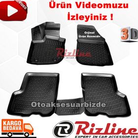 Rizline Dacia Sandero 2012-2019 Siyah 3D Havuzlu Paspas