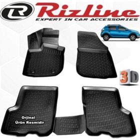 Rizline Dacia Sandero Stepway 2012 - 2020 Arası Siyah 4 Parça Set 3D Havuzlu Paspas
