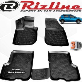 Rizline Dacia Sandero Stepway 2012 - 2020 Arası Siyah 4'lü Set 3D Havuzlu Paspas