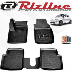 Rizline Fiat 500 C 3D 2010-2020 Arası Siyah Havuzlu Paspas