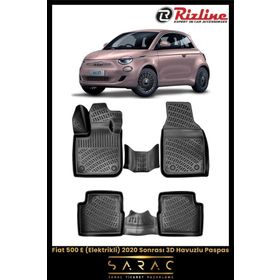 Rizline Fiat 500 Elektrikli 2023 Model 3D Havuzlu Paspas