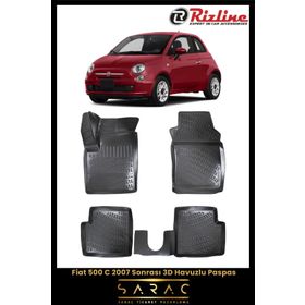 Rizline Fiat 500C 2007 Sonrası 3D Siyah Havuzlu Paspas