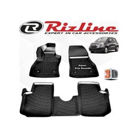 Rizline Fiat 500L 2013 - 2017 Arası Siyah 3D Havuzlu Paspas