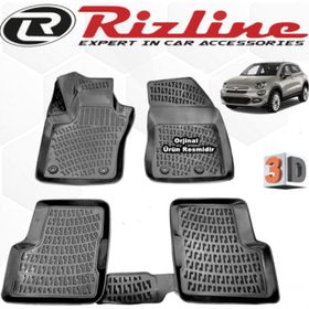 Rizline Fiat 500X 2015 - 2020 Arası Siyah 3D Havuzlu Paspas
