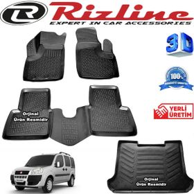 Rizline Fiat Doblo 1 3D Paspas + 3D Bagaj Havuzu 2001-2009 Arası Siyah Set
