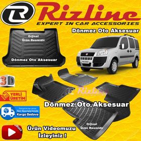 Rizline Fiat Doblo 1 Siyah 2001-2009 Arası 3D Paspas ve Bagaj Havuzu