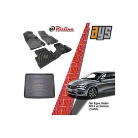 Rizline Fiat Egea Sedan 2015 Sonrası 3D Havuzlu Paspas + 3D Bagaj Havuzu