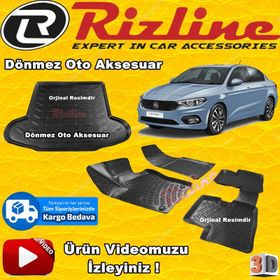 Rizline Fiat Egea Sedan 2015 Sonrası 3D Paspas Bagaj Havuzu