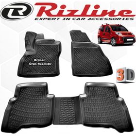 Rizline Fiat Fiorino 2007 - 2019 Arası Siyah 3D Havuzlu Paspas