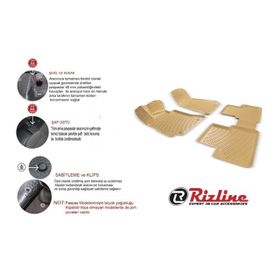 Rizline Ford C-max 2002-2010 Bej 3d Havuzlu Paspas