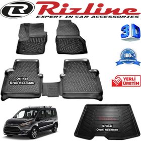 Rizline Ford Connect 3D Paspas + 3D Bagaj Havuzu 2014-2020 Arası Siyah Set
