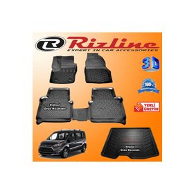 Rizline Ford Connect 3D Paspas + 3D Bagaj Havuzu 2014-2020 Arası Siyah Set