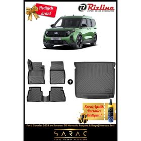 Rizline Ford Courier 2024 ve Sonrası 3D Havuzlu Paspas+Bagaj Havuzu Seti