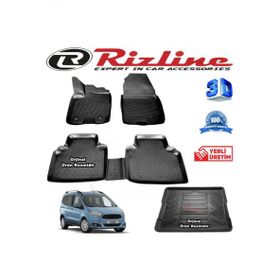 Rizline Ford Courier 3D Paspas + 3D Bagaj Havuzu 2014 - 2020 Arası Siyah Set