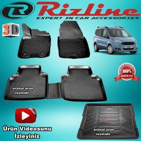 Rizline Ford Courier Siyah 2014-2019 Arası 3D Paspas ve Bagaj Havuzu