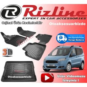 Rizline Ford Courier Siyah 2014-2019 Arası 3D Paspas ve Bagaj Havuzu