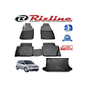Rizline Ford Fiesta 3D Paspas + 3D Bagaj Havuzu 2002-2008 Arası Siyah Set