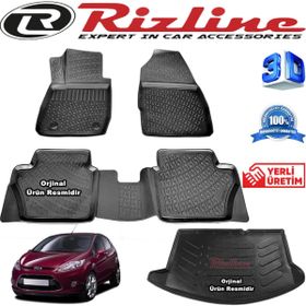 Rizline Ford Fiesta 3D Paspas + 3D Bagaj Havuzu HB 2009-2018 Arası Siyah Set
