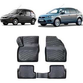 Rizline Ford Focus 2 3D HB 2005 2011 Arası Siyah 3D Havuzlu Paspas 4 Parça Set