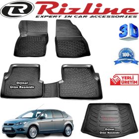 Rizline Ford Focus 2 3D Paspas + 3D Bagaj Havuzu HB 2005-2011 Arası Siyah Set