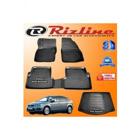 Rizline Ford Focus 2 3D Paspas + 3D Bagaj Havuzu HB 2005-2011 Arası Siyah Set