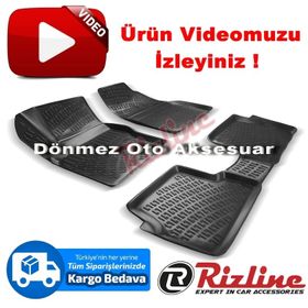 Rizline Ford Focus 2 HB 2005 - 2011 Arası Siyah 3D Havuzlu Paspas