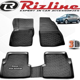Rizline Ford Focus 2 HB 2005 - 2011 Arası Siyah 4'lü Set 3D Havuzlu Paspas