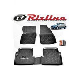 Rizline Ford Focus 2 HB 2005 - 2011 Arası Siyah 4'lü Set 3D Havuzlu Paspas