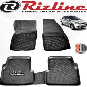 Rizline Ford Focus 2 Sedan 2005 - 2011 Arası Siyah 4'lü Set 3D Havuzlu Paspas