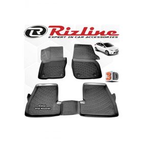 Rizline Ford Focus 3 HB 2011 - 2015 Arası Siyah 4 Parça Set 3D Havuzlu Paspas