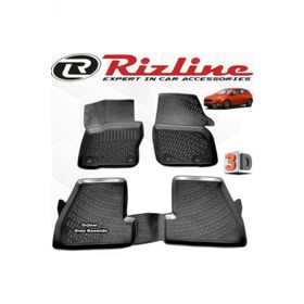Rizline Ford Focus 4 HB 2015 - 2018 Arası Siyah 4 Parça Set 3D Havuzlu Paspas