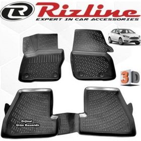 Rizline Ford Focus 4 Sedan 2015 - 2018 Arası Siyah 4 Parça Set 3D Havuzlu Paspas