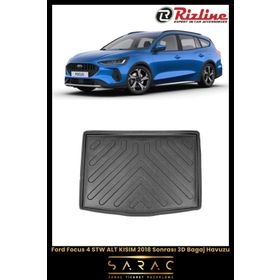 Rizline Ford Focus 4 STW 2018 Sonrası Alt Kısım 3D Bagaj Havuzu