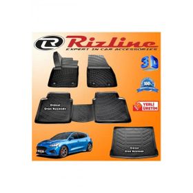 Rizline Ford Focus 5 3D Paspas + 3D Bagaj Havuzu HB 2019 Sonrası Siyah Set