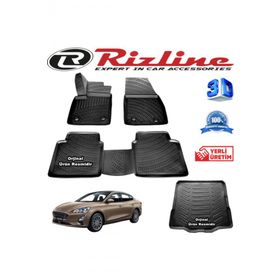 Rizline Ford Focus 5 3D Paspas+ 3D Bagaj Havuzu Sedan 2019 Sonrası Siyah Set