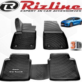 Rizline Ford Focus 5 HB 2019 Sonrası Son Kasa Siyah 4 Parça Set 3D Havuzlu Paspas