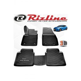 Rizline Ford Focus 5 HB 2019 Sonrası Son Kasa Siyah 4 Parça Set 3D Havuzlu Paspas