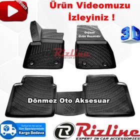 Rizline Ford Focus 5 Sedan 2019 Sonrası Siyah 3D Havuzlu Paspas