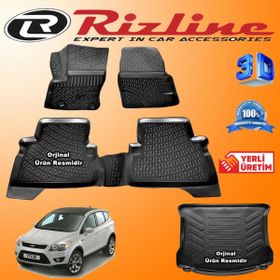 Rizline Ford Kuga 3D Paspas + 3D Bagaj Havuzu 2008-2012 Arası Siyah Set