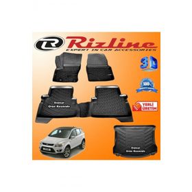 Rizline Ford Kuga 3D Paspas + 3D Bagaj Havuzu 2008-2012 Arası Siyah Set
