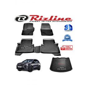 Rizline Ford Kuga 3D Paspas + 3D Bagaj Havuzu 2013-2019 Arası Siyah Set