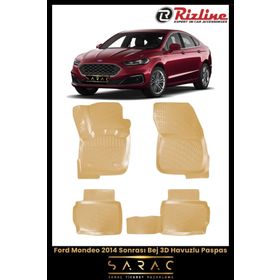 Rizline Ford Mondeo 2014 Model Yeni Kasa Bej 3D Havuzlu Paspas
