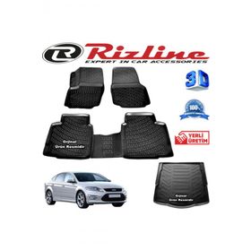 Rizline Ford Mondeo 3D Paspas + 3D Bagaj Havuzu 2007-2014 Arası Siyah Set